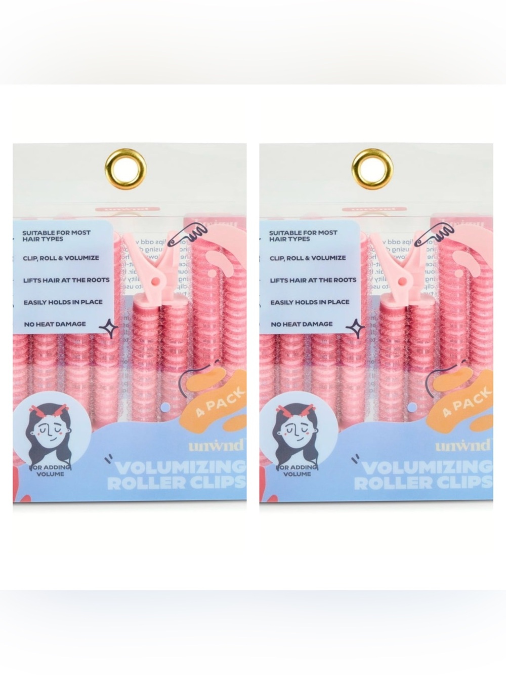 Unwind | Volumizing Hair Roller Clip - (2) 4 Packs